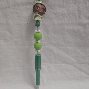 Disney Doorable Winter Princess Tiana Handmade Beaded Pen